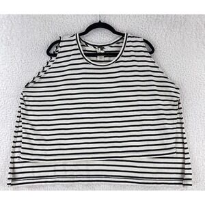 We the Free People Black White Stripe Oversized Tank‎ Top Womens Pullover Size M